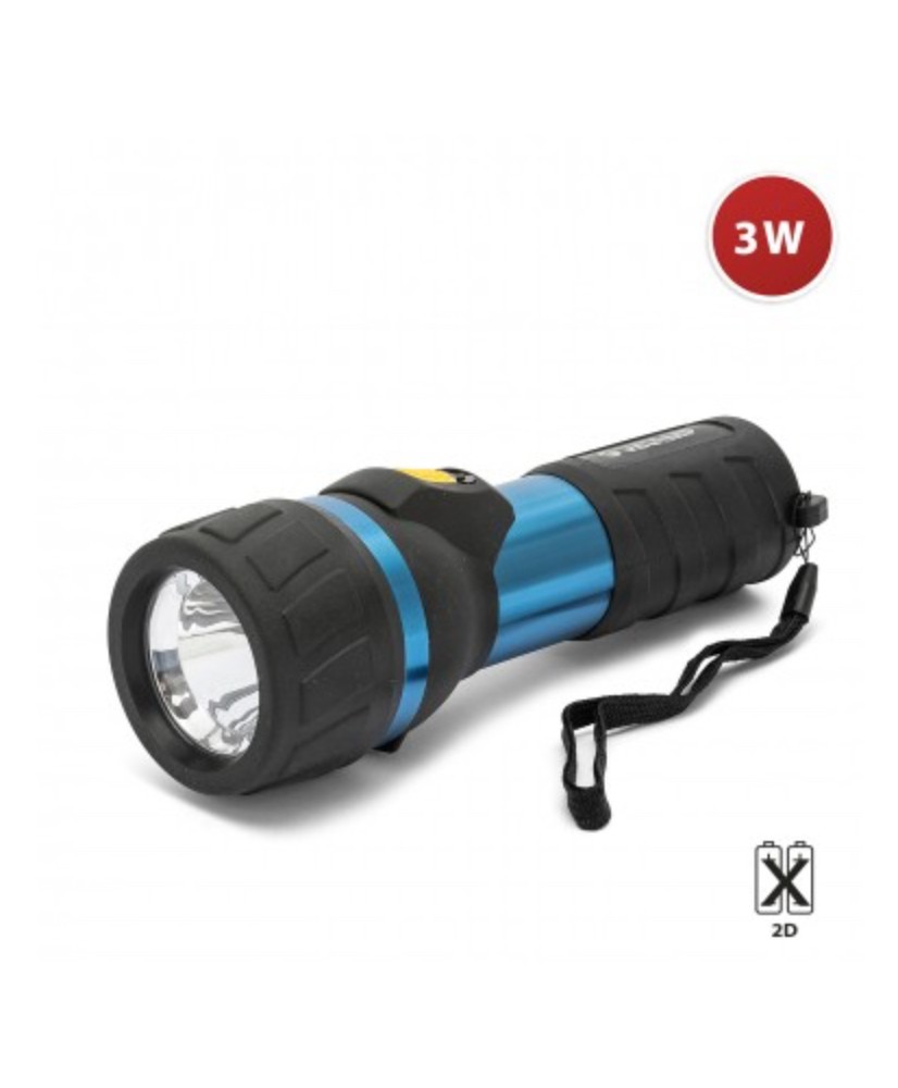 Torcia led 3w in alluminio e rubber impulse